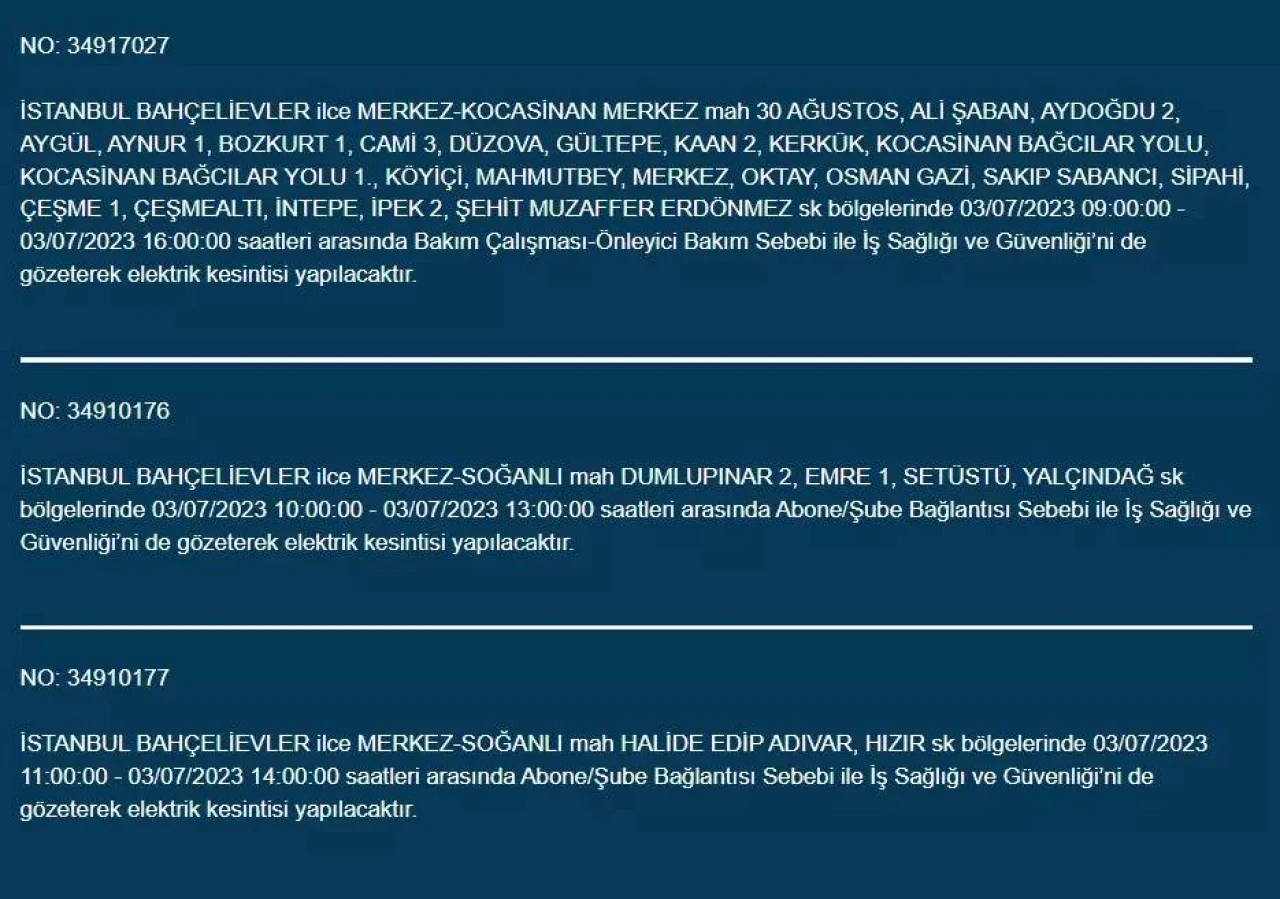 İstanbullular Dikkat! Yarın Birçok İlçede Elektrikler Kesilecek! 6